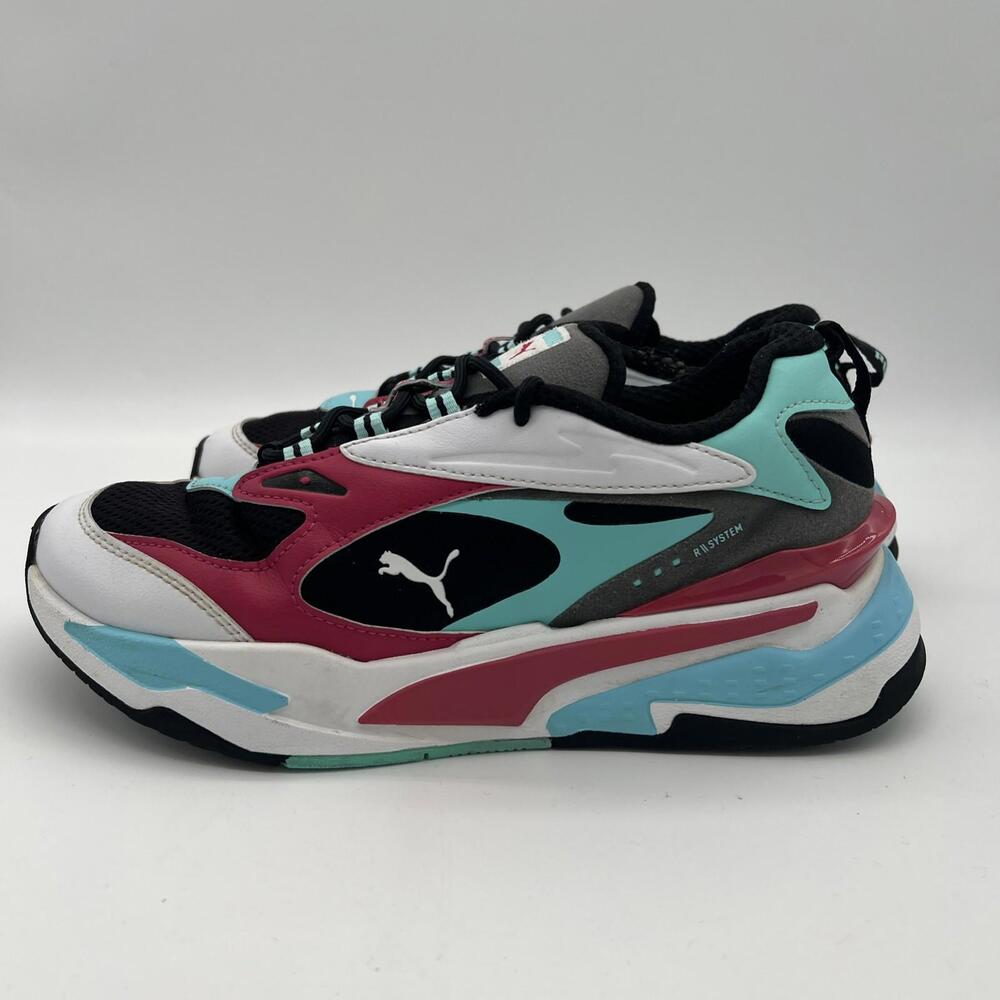 Puma RS Fast Womens Sz 7CRunning Shoes White Blue Red Athletic Trainer Sneakers